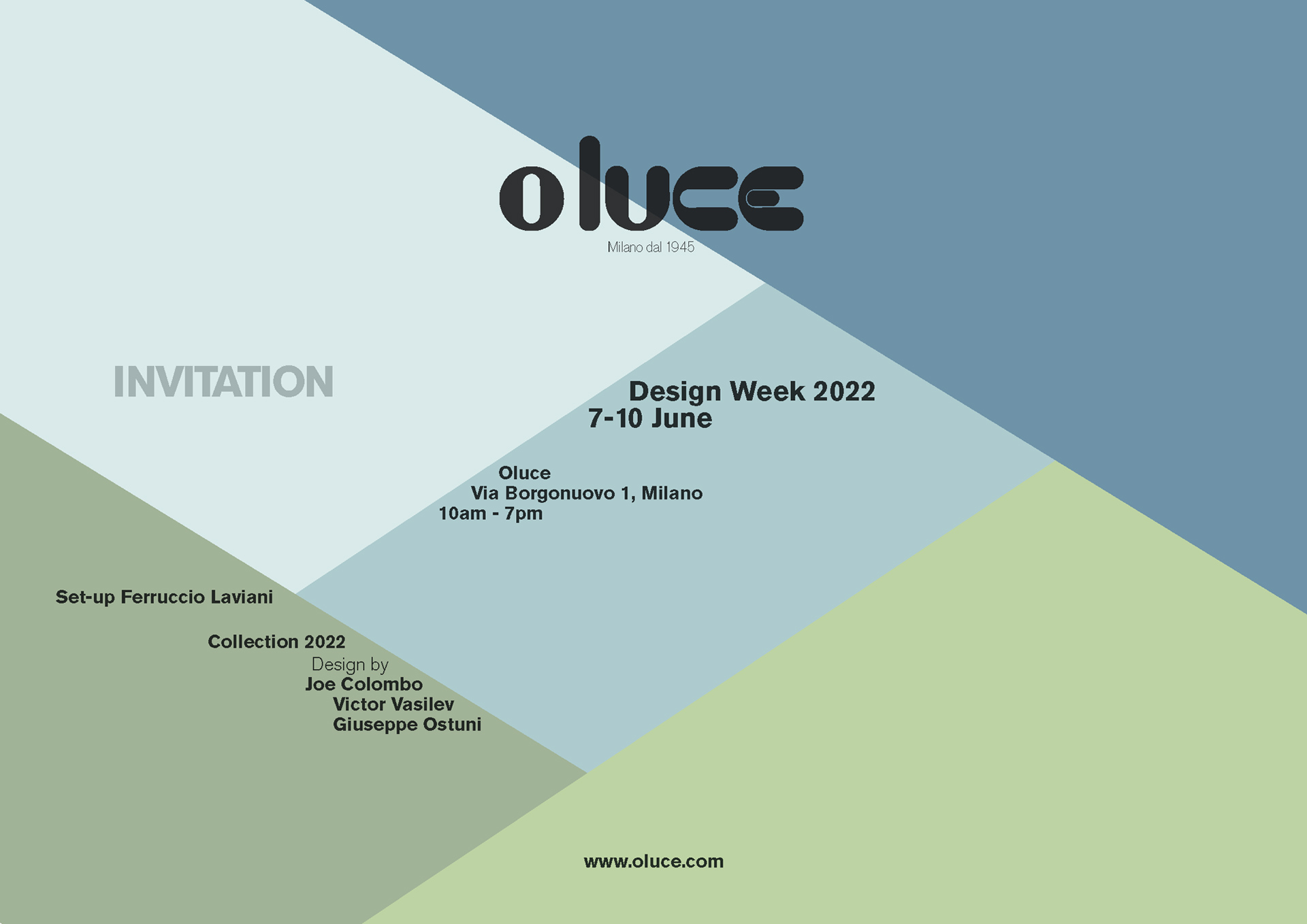 Save The Date Design Week 2022 Oluce
